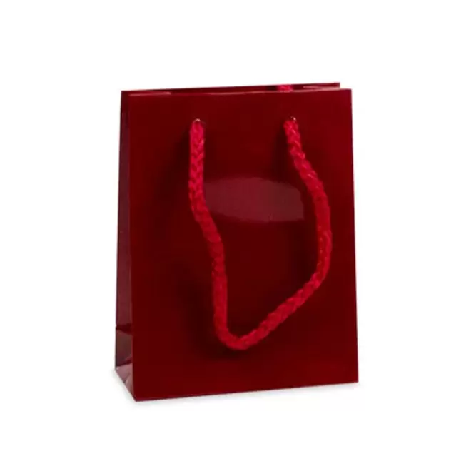 SAC EN PAPIER LUXE 10x4.5x13 PERSONNALISABLE 'BOLI' - rouge