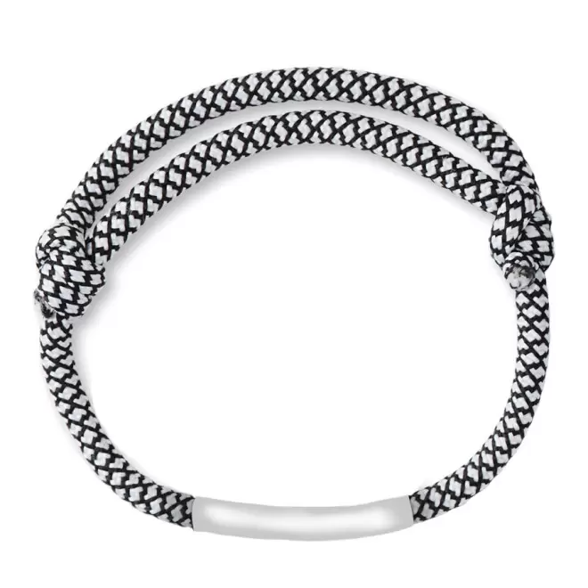 BRACELET PERSONNALISABLE CORDE REGLABLE 'KABEL' - blanc