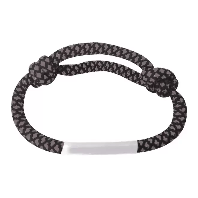 BRACELET PERSONNALISABLE CORDE REGLABLE 'KABEL' - gris