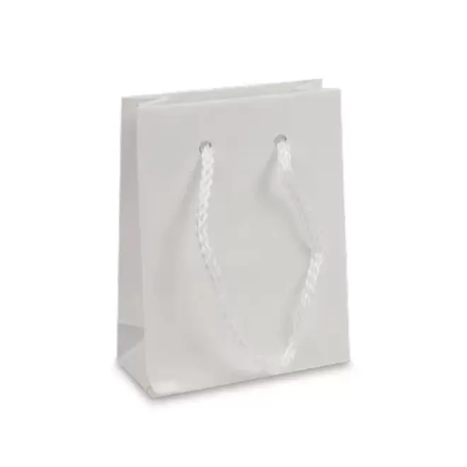 SAC EN PAPIER LUXE 10x4.5x13 PERSONNALISABLE 'BOLI' - blanc