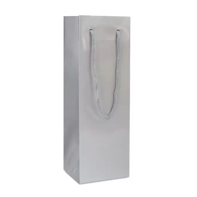 SAC LUXE POUR BOUTEILLE DE VIN PERSONNALISABLE 'BOLI VINO' - argenté