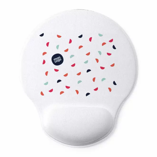 TAPIS DE SOURIS ERGONOMIQUE PERSONNALISABLE 'SULIM SUBLI' - blanc