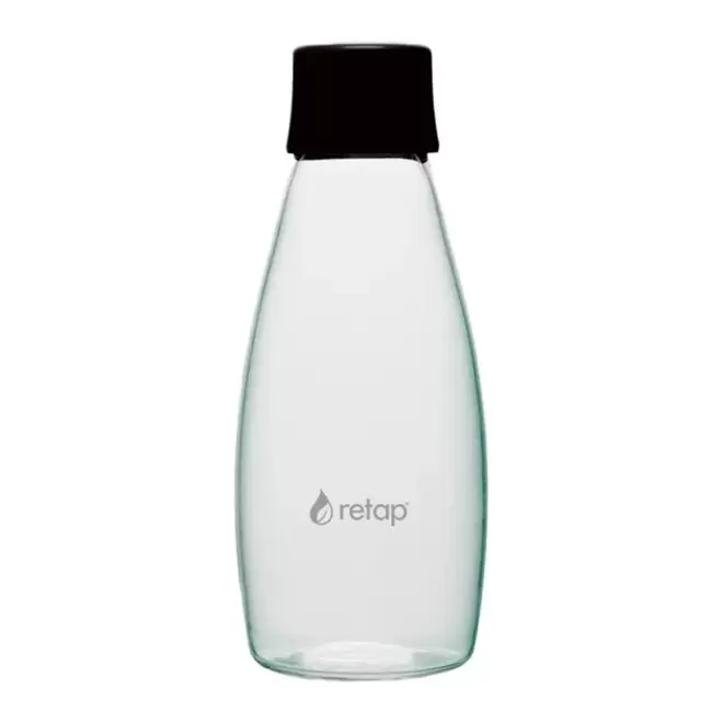 BOUTEILLE VERRE 500 ML PERSONNALISABLE 'GO 05' - noir