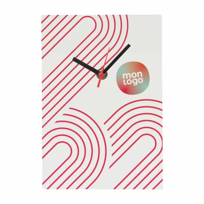 HORLOGE MURALE PUBLICITAIRE EN BOIS 'TIMY' - rectangle