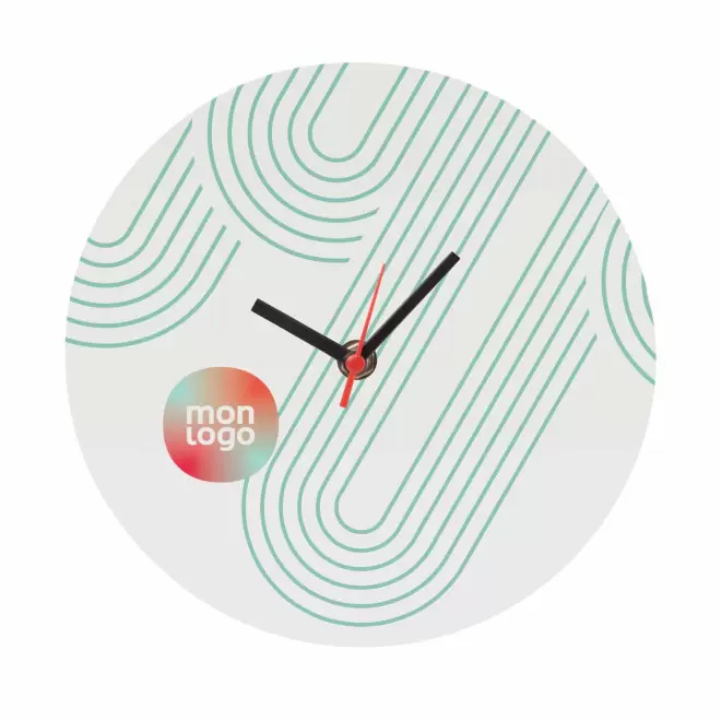 HORLOGE MURALE PUBLICITAIRE EN BOIS 'TIMY' - rond