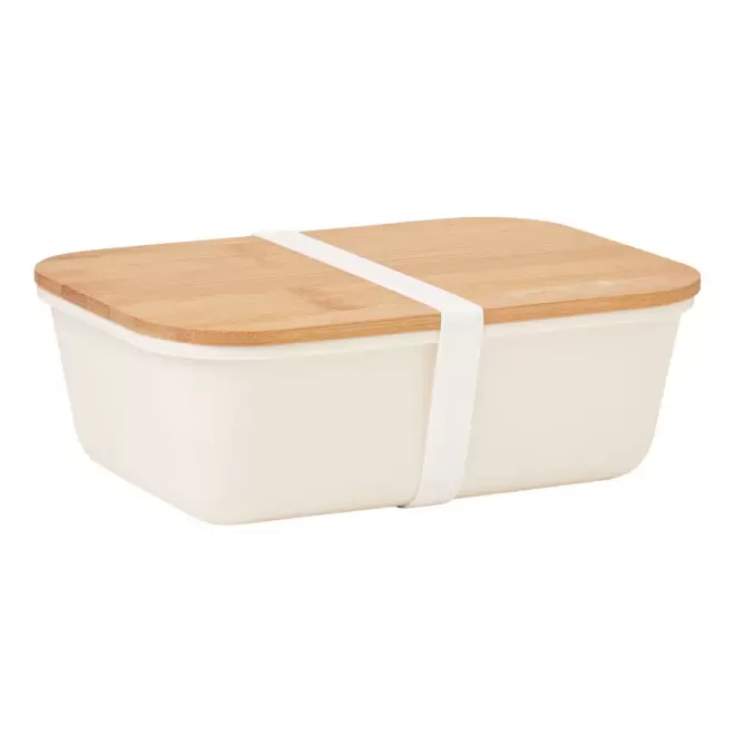 LUNCH BOX PERSONNALISABLE COUVERCLE EN BAMBOU 'BUCATI' - beige