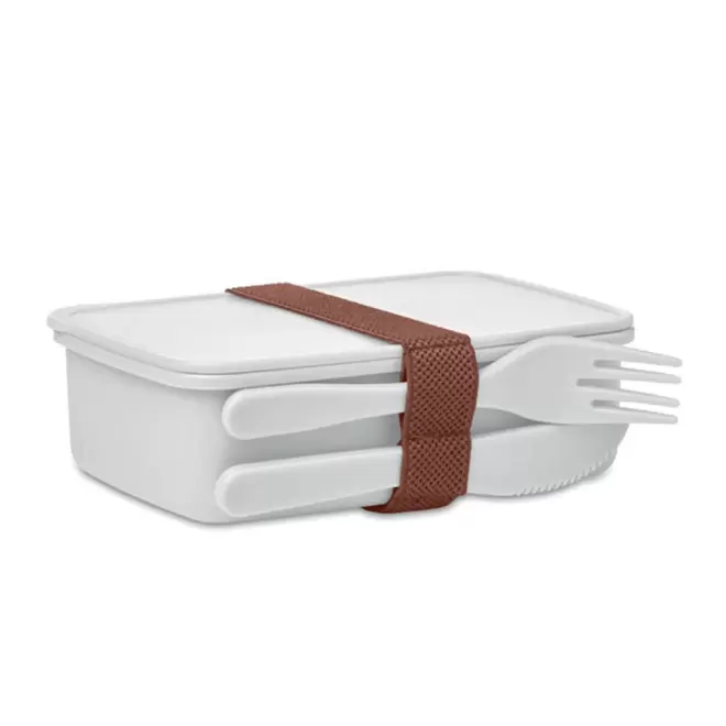 LUNCH BOX PERSONNALISÉE AVEC COUVERTS 'DOPPITA' - blanc