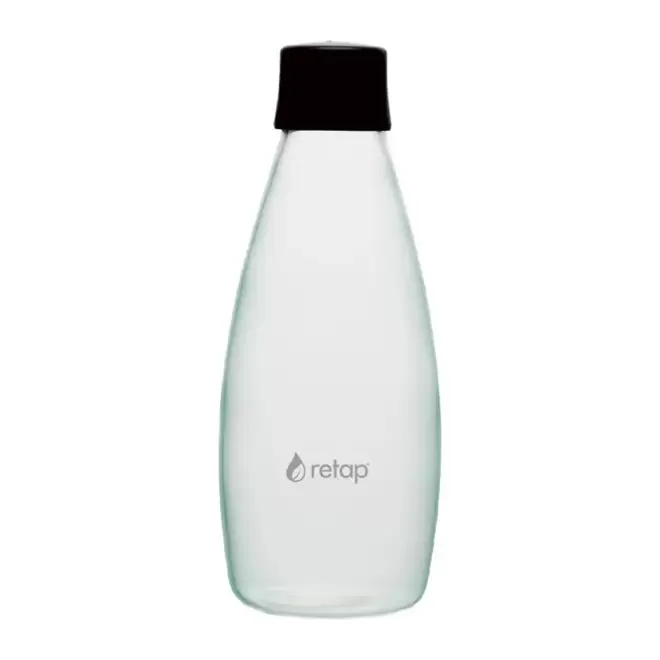 BOUTEILLE VERRE 800 ML PERSONNALISABLE 'GO 08' - noir