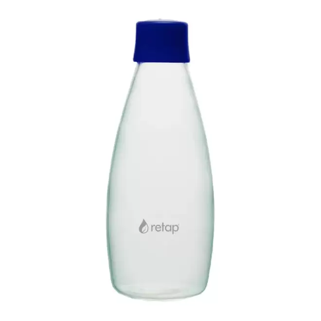BOUTEILLE VERRE 800 ML PERSONNALISABLE 'GO 08' - bleu foncé