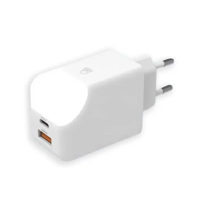 EXP.72H - PRISE CHARGEUR SECTEUR 65W PERSONNALISABLE 'ICE G'  - blanc