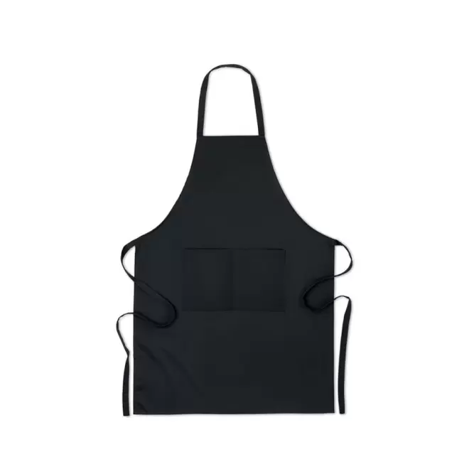 TABLIER PERSONNALISÉ EN COTON BIO 'TIDU' - noir