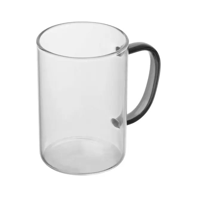 MUG VERRE 250 ML ANSE COLOREE PERSONNALISABLE 'HITNO' - noir