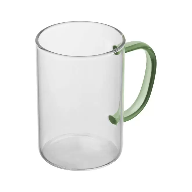 MUG VERRE 250 ML ANSE COLOREE PERSONNALISABLE 'HITNO' - vert