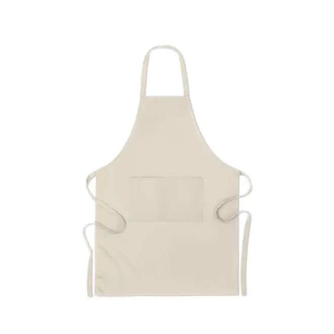 TABLIER PERSONNALISÉ EN COTON BIO 'TIDU' - beige
