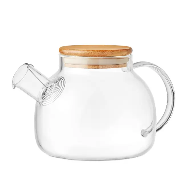 THÉIÈRE PERSONNALISÉE AVEC INFUSEUR 'CAMÉLIA' - bois/verre