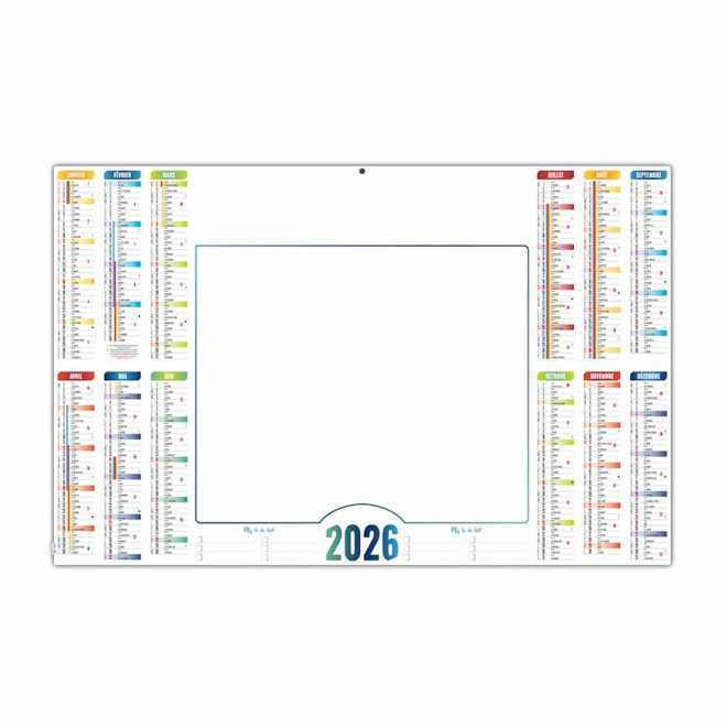 CALENDRIER BANCAIRE EFFACABLE PERSONNALISABLE 'VELEDI' - blanc