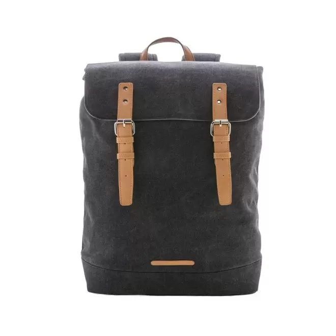 SAC À DOS ORDINATEUR PERSONNALISABLE EN TOILE 'CALVERTON' - noir