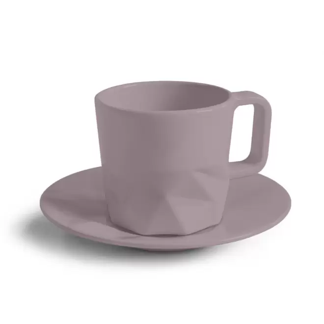 TASSE PERSONNALISABLE AVEC SOUCOUPE EUROPE 80 ML 'CELESTA' - taupe