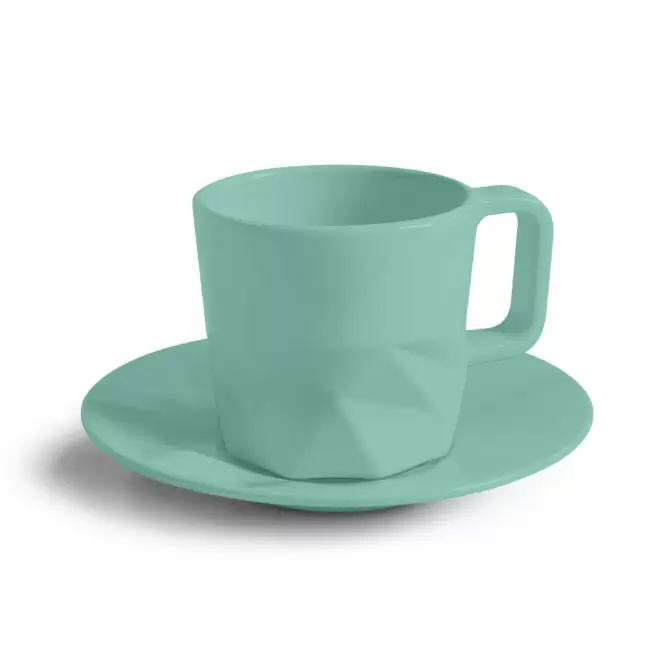 TASSE PERSONNALISABLE AVEC SOUCOUPE EUROPE 80 ML 'CELESTA' - menthe
