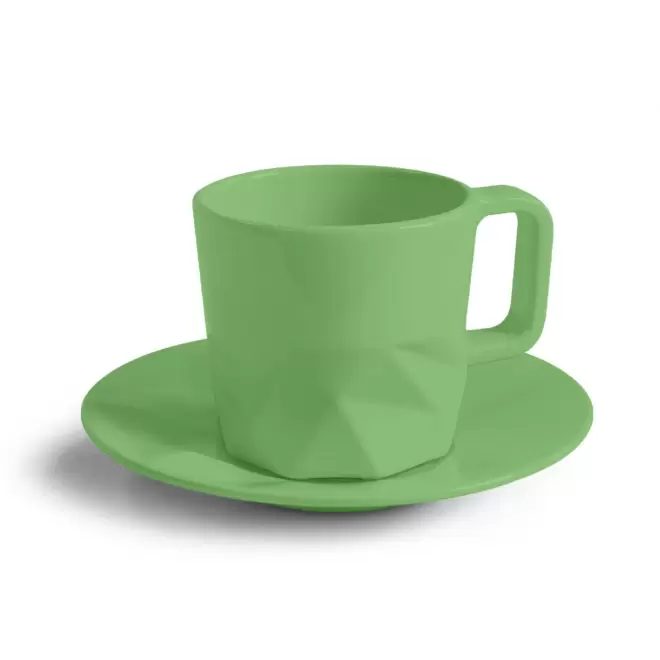 TASSE PERSONNALISABLE AVEC SOUCOUPE EUROPE 80 ML 'CELESTA' - vert pomme
