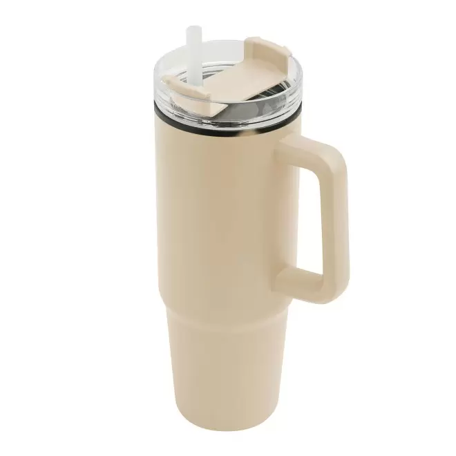 MUG ISOTHERME 900ML PERSONNALISABLE 'MUGLYT' - beige