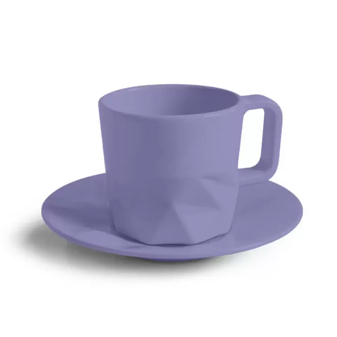 TASSE PERSONNALISABLE AVEC SOUCOUPE EUROPE 80 ML 'CELESTA' - violet