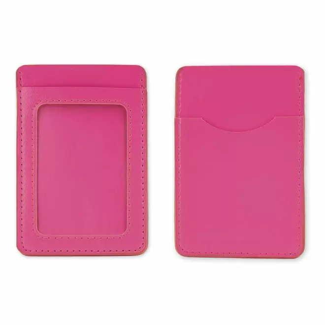 PORTE CARTE EN PU PERSONNALISABLE 'MALTICO' - rose