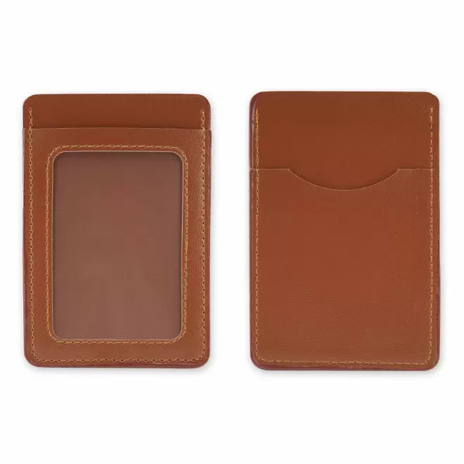 PORTE CARTE EN PU PERSONNALISABLE 'MALTICO' - marron