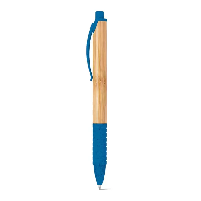 STYLO PERSONNALISABLE EN BAMBOU MINE BLEUE 'BAMGRIP' - bleu