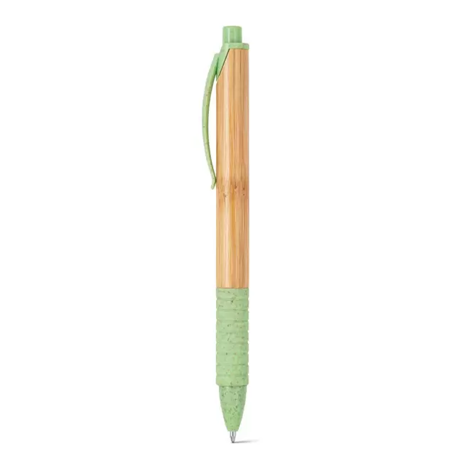 STYLO PERSONNALISABLE EN BAMBOU MINE BLEUE 'BAMGRIP' - vert