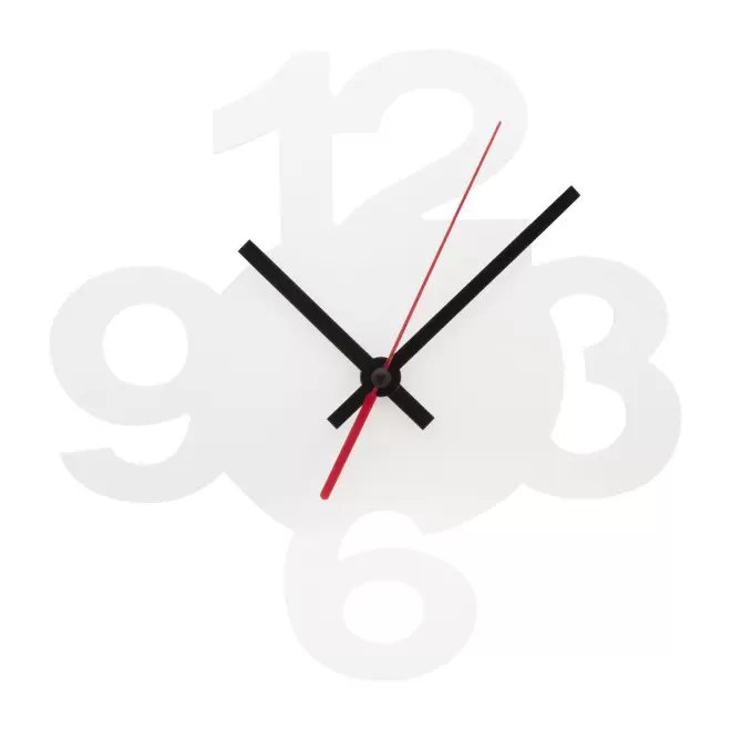 HORLOGUE MURALE PERSONNALISABLE PVC 'TIMY FORME' - blanc