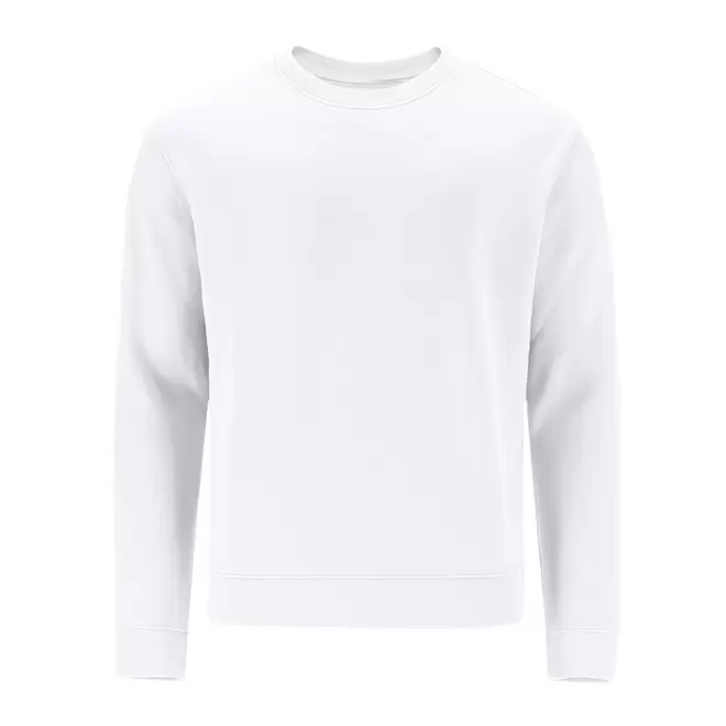 SWEAT-SHIRT MIXTE COL ROND PERSONNALISABLE 'MORALIE 2.0' - blanc