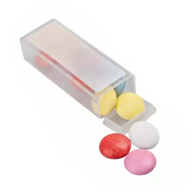 BOITE DE LENTILLES PERSONNALISABLES EN CHOCOLAT 'SMARTY' - transparent