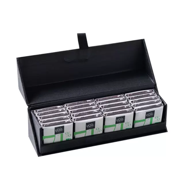 COFFRET PERSONNALISÉ DE 20 CARRÉS DE CHOCOLAT LPCC® 'DELICATESSE' - noir