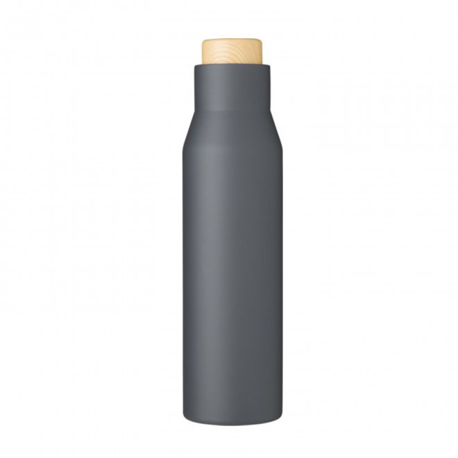 BOUTEILLE PERSONNALISÉE ISOTHERME À DOUBLE PAROI 500ML 'HALVAR' - gris