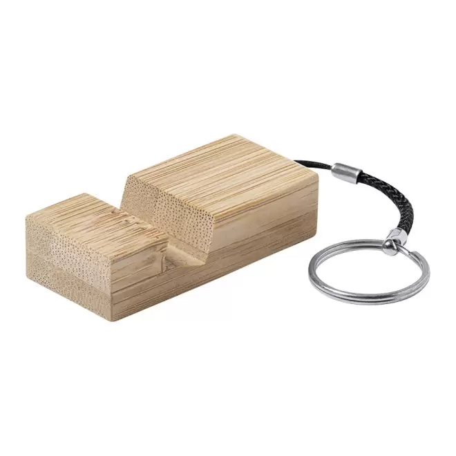 PORTE-CLÉ PUBLICITAIRE SUPPORT TÉLÉPHONE 'CHUSKEA' - bambou