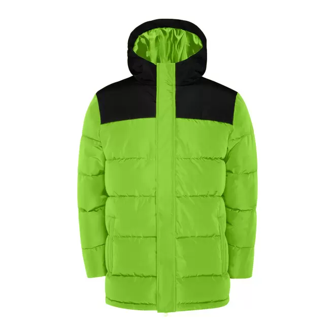 DOUDOUNE LONGUE ENFANT PERSONNALISEE 'TALLIN' - citron vert/noir