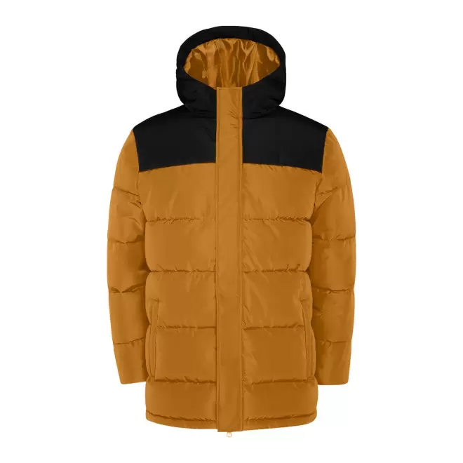 DOUDOUNE LONGUE ENFANT PERSONNALISEE 'TALLIN' - moutarde/noir