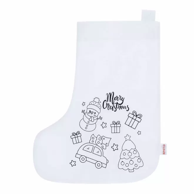 BOTTE NOEL RPET A COLORIER PERSONNALISABLE 'NOBO KIDS' - blanc