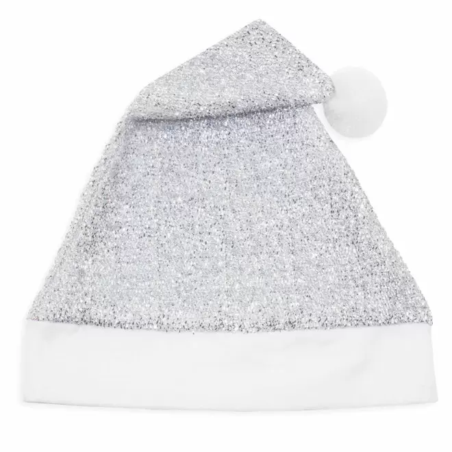 BONNET DE NOEL PAILLETE PERSONNALISABLE 'BRILLA' - argent