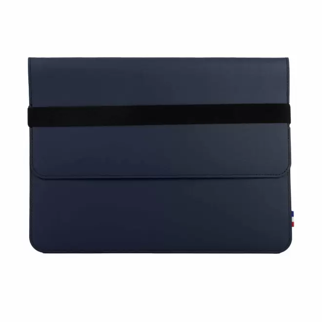POCHETTE ORDINATEUR PERSONNALISABLE MIF EN CUIR 'MARION' - bleu nuit