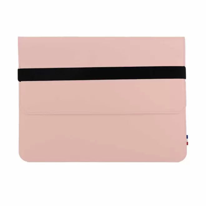 POCHETTE ORDINATEUR PERSONNALISABLE MIF EN CUIR 'MARION' - rose pale