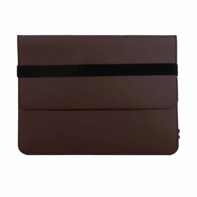 POCHETTE ORDINATEUR PERSONNALISABLE MIF EN CUIR 'MARION' - chocolat