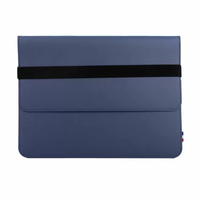 POCHETTE ORDINATEUR PERSONNALISABLE MIF EN CUIR 'MARION' - bleu jean