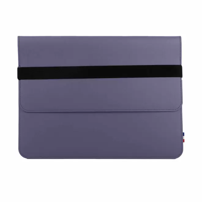 POCHETTE ORDINATEUR PERSONNALISABLE MIF EN CUIR 'MARION' - lilas