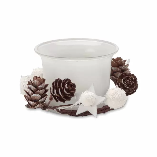 BOUGIE DECORATIVE PERSONNALISABLE 'KARRA' - blanc