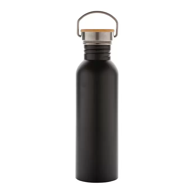 GOURDE PERSONNALISABLE ACIER INOXYDABLE 700ML 'HOLLDO' - noir