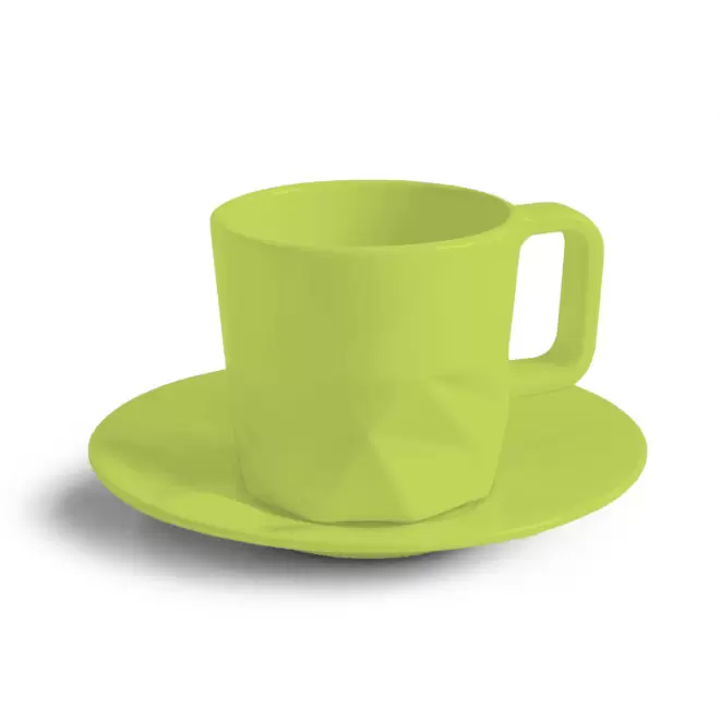 TASSE PERSONNALISABLE AVEC SOUCOUPE EUROPE 80 ML 'CELESTA' - vert clair