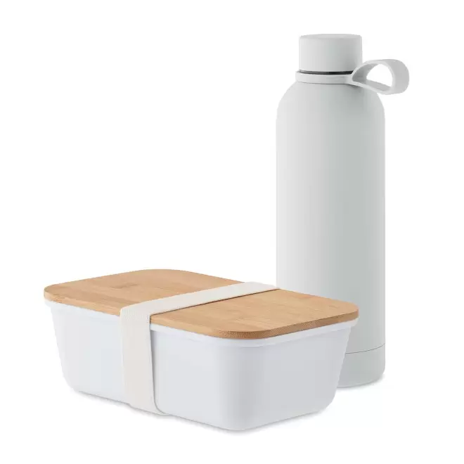 SET PERSONNALISABLE LUNCH BOX ET BOUTEILLE 'MYDY' - blanc