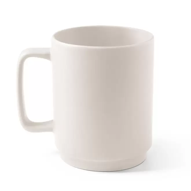 MUG EN CERAMIQUE PERSONNALISE 330 ML 'PANOLI' - blanc cassé